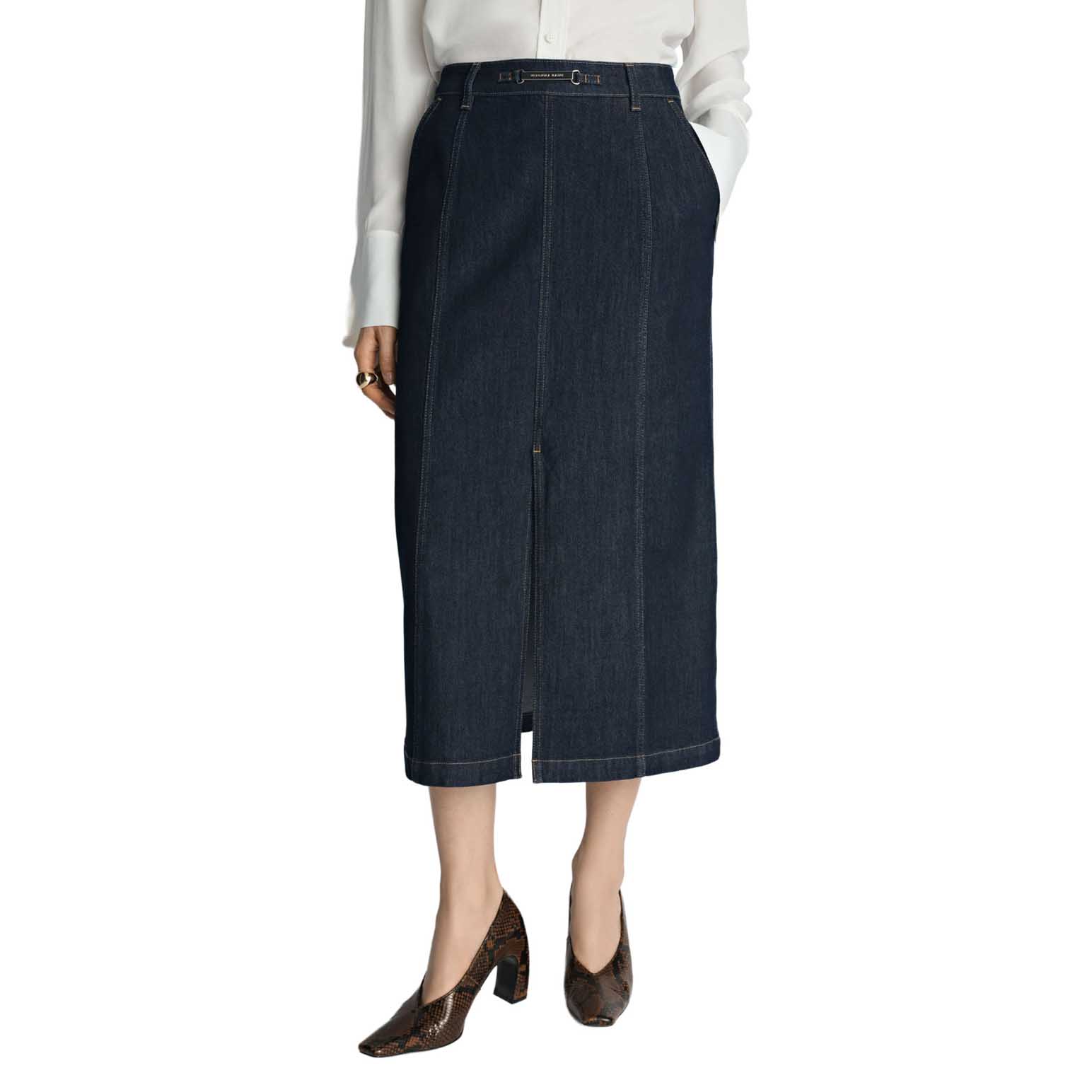 Veronika Maine Denim Pencil Skirt